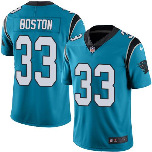 Men's Carolina Panthers #33 Tre Boston Blue Vapor Untouchable NFL Limited Stitched Jersey